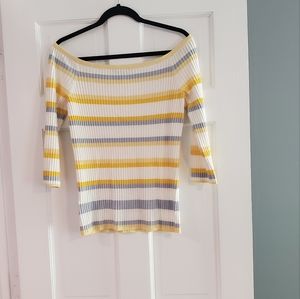 Ann Taylor off shoulder striped top